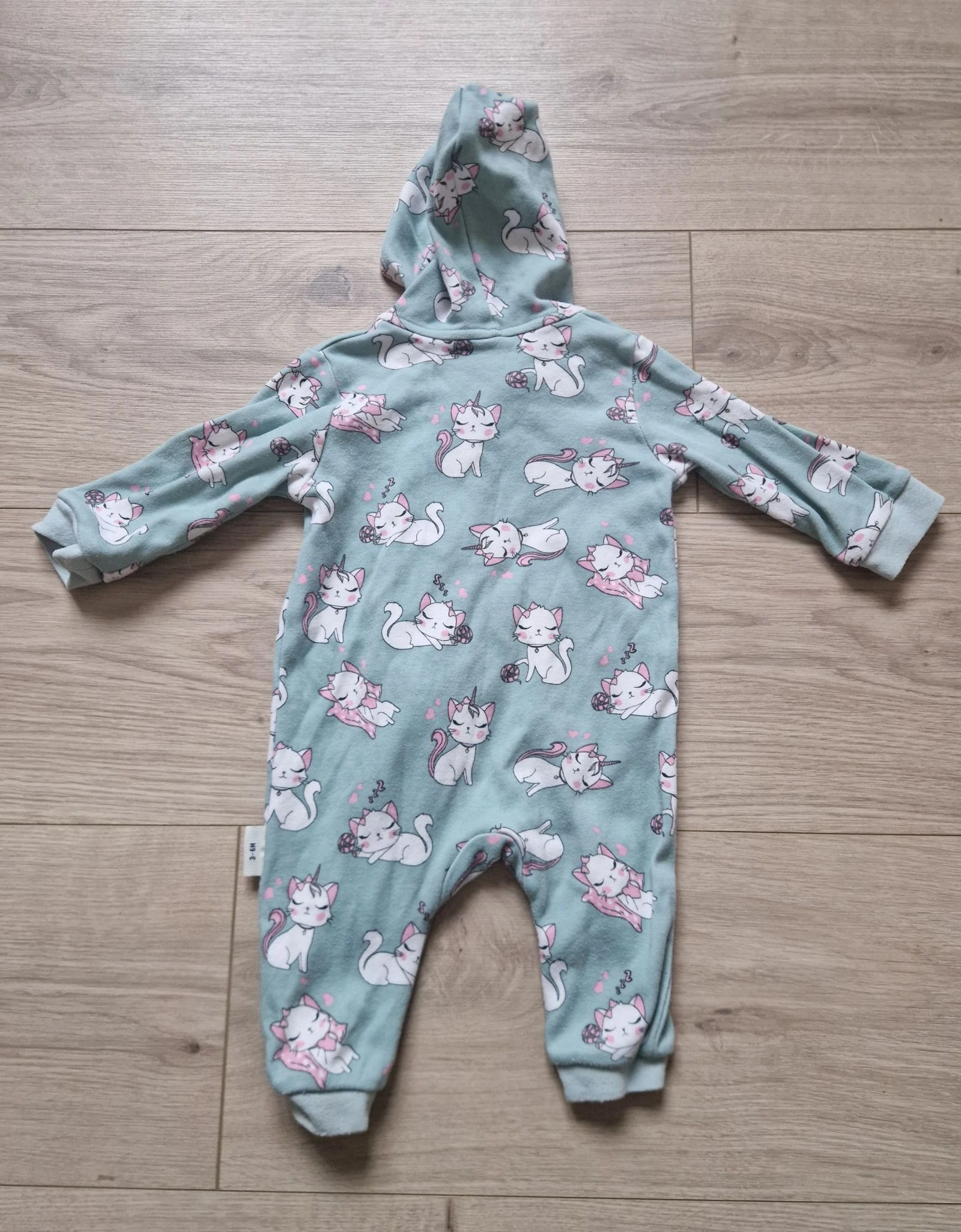 🦄 Pijama de bebé – Necix’s – motivo de gato unicornio – verde – talla 3-6 meses – buen estado – photo 5